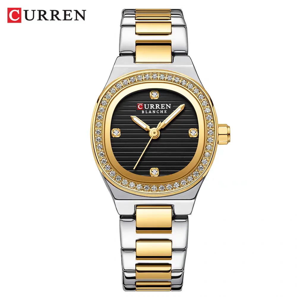 Curren 9101 Women Watch Casual Crystal 3-Hand Quartz Luxury Wristwatch Gift For Ladies 2