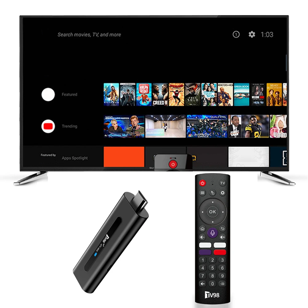 TV98 ATV H313 Mini TV Stick 8K 2.4G 5G WiFi Quad Core BT5.0 Android TV ...