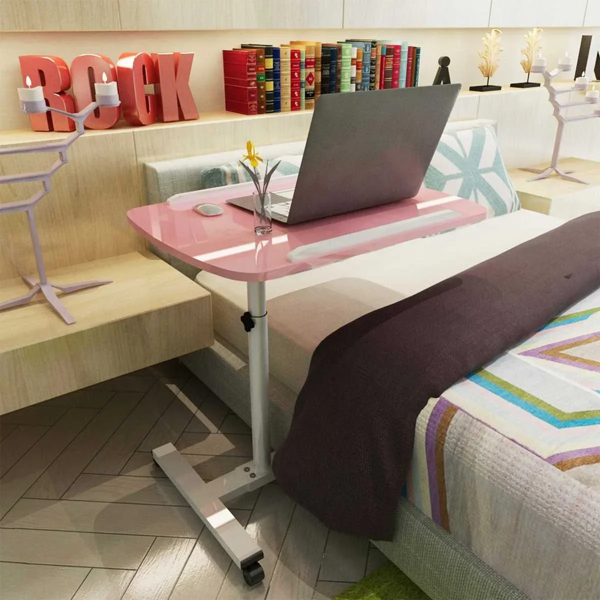 Removable Adjustable Laptop Desk Foldable Computer Table Rotate Laptop Table Notebook Stand Bedside Sofa Bed Lazy