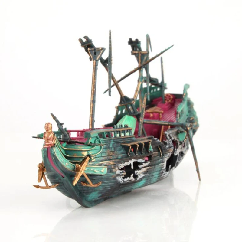 Aquarium Decoration Boat Shipwreck for Fish Tank