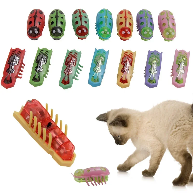 Electric Bug Cat Toy Automatic Flip Battery Operated Pet Dog Beetle Playing Interactive Toy Interactive Cat Toy Pet Supplies