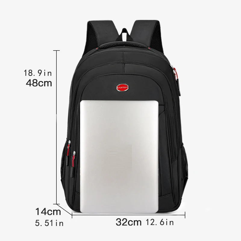 Large-capacity backpack - a durable and stylish laptop bag, equipped with a secure zipper closure and mesh side pockets