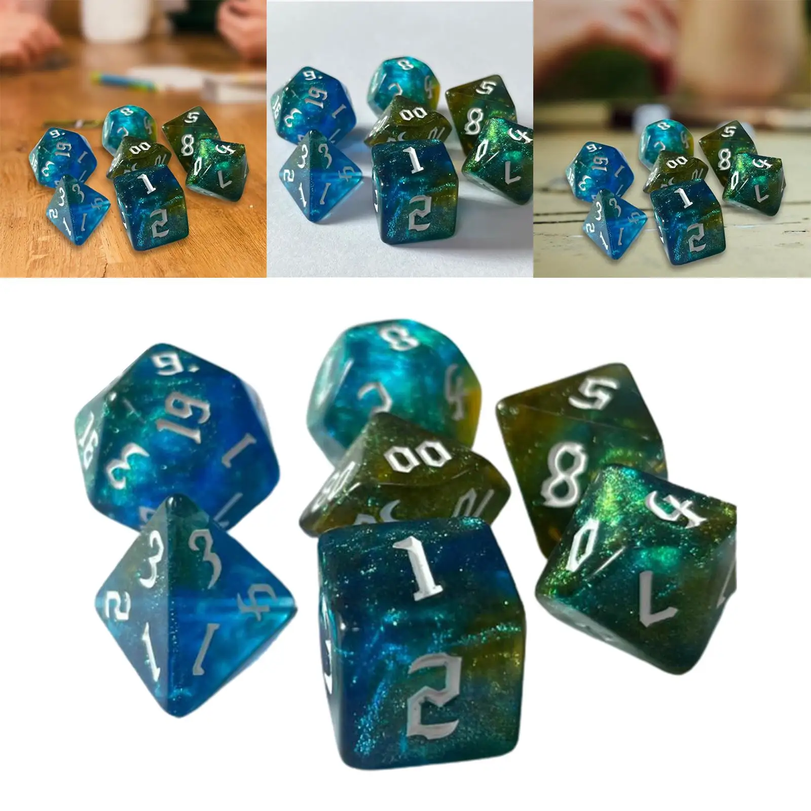 Juego De 7 Dados Acrílicos Para Dungeons & Dragons – Policédricos, En Relieve, Ideales Para RPG Y MTG