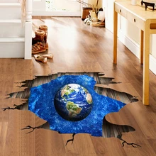  New Large 3D Cosmic Space Floor Sticker Galaxy Star Bridge Scenery Wall Stickers Living Room Kids Room Bedroom Home Decoration 