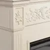 Calvert Electric Carved Floral Trim Fireplace 44.5" W X 14.5" D X 40.25" H Ivory Expediency Durable Living Room or Dining Room 4