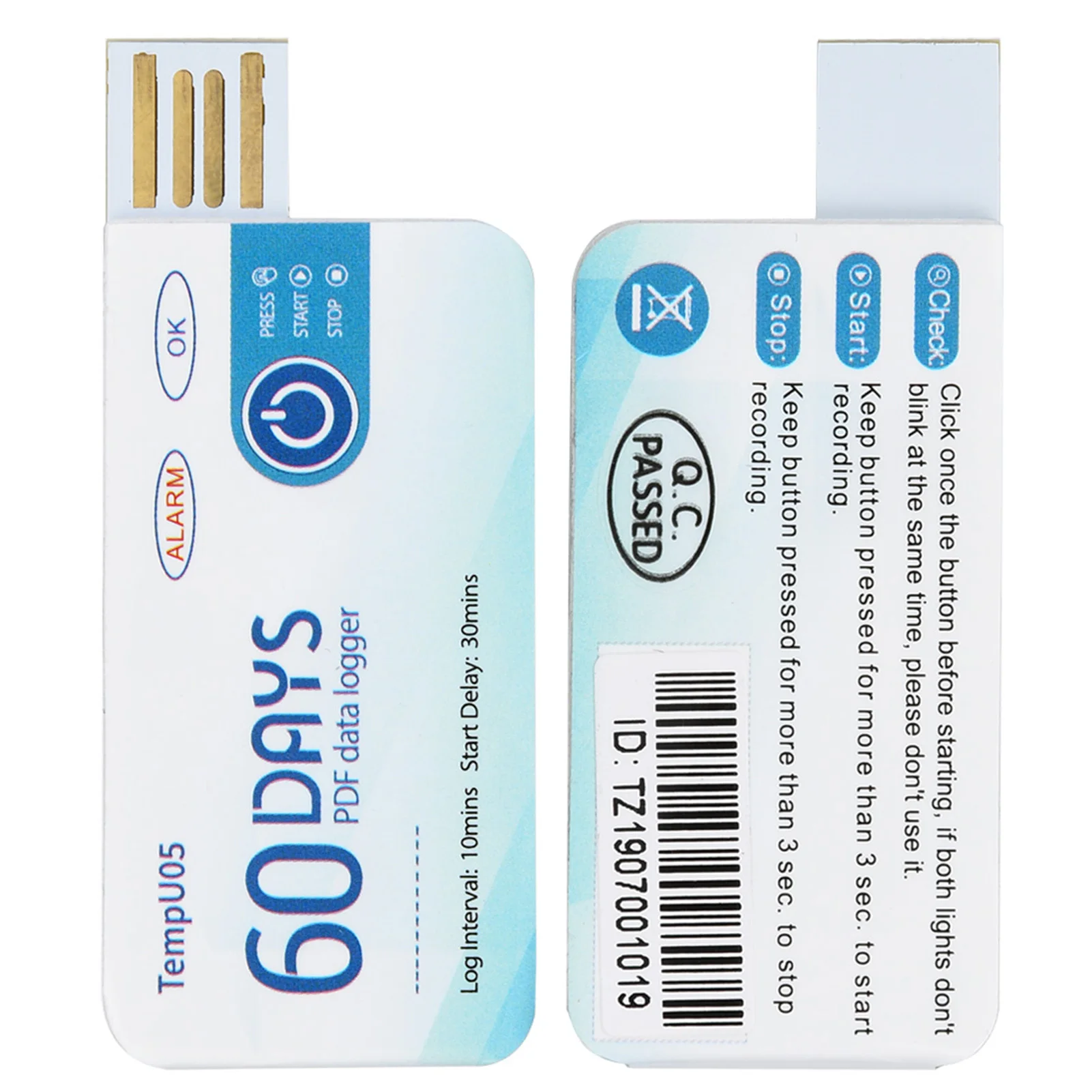 Temperature Data Logger USB PDF Report TempU05 Single Use Temperature Data Logger Disposable USB Recorder PDF Report temperature data logger