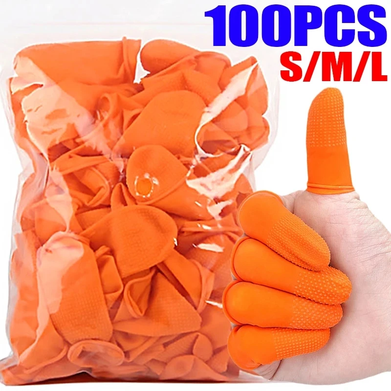 

100/1Pcs Enduring Non Slip Fingertips Finger Cots Nature Rubber Multifunction Disposable Fingertip Non-toxic Protective Gloves