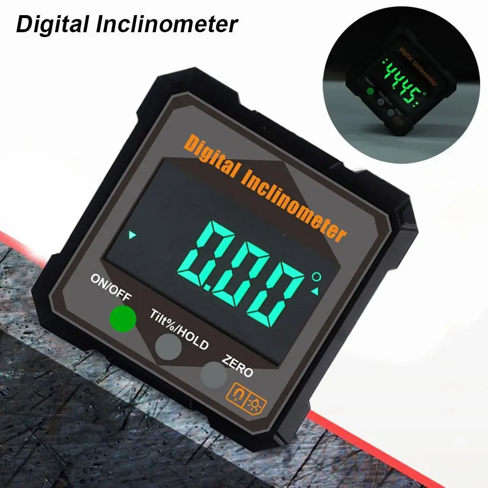 1Pcs Multifunctional Digital Inclinometer Electronic Magnetlc 360-degree Measurement Digital Angle Finder IP54 Waterproof