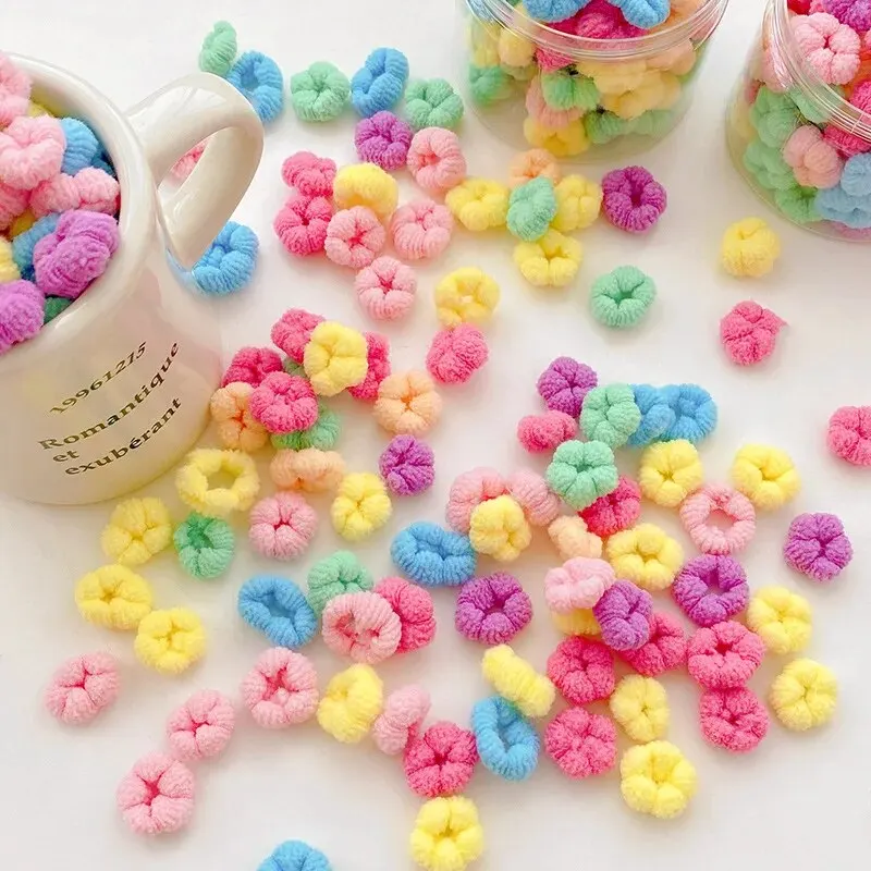 Children Hair Bands 100Pcs Colorful Hair Ties for Girls