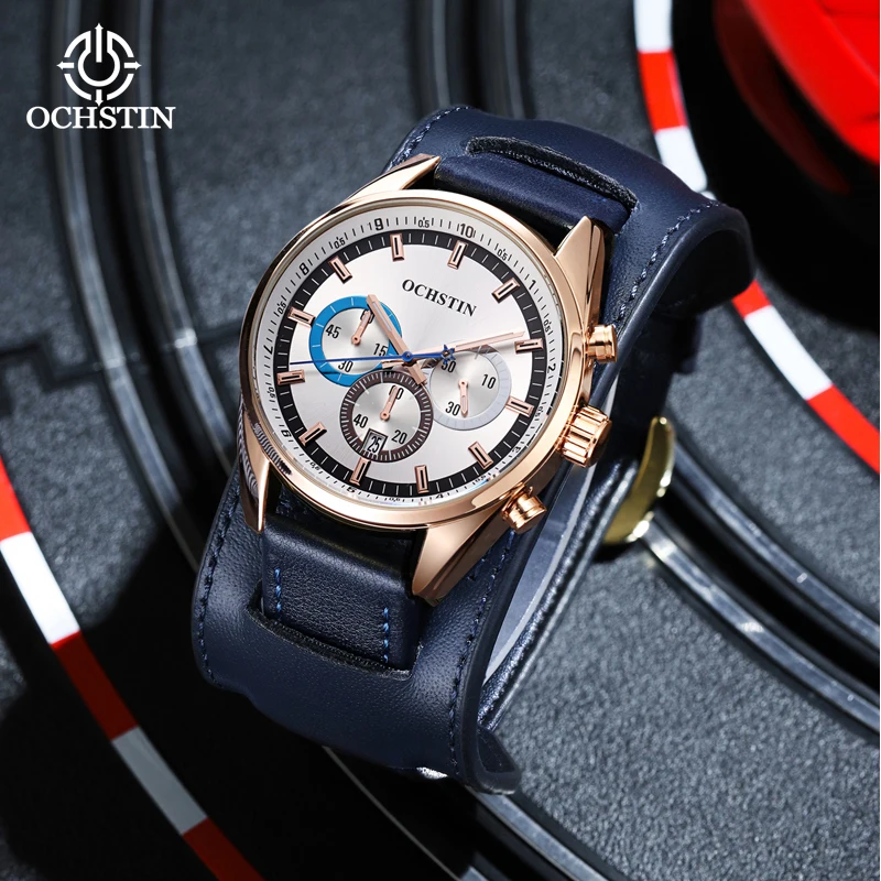 OCHSTIN New 2024 Craftsmanship Series Personalized Trendy Fashion Multi functional Quartz Movement Men's Quartz Watch