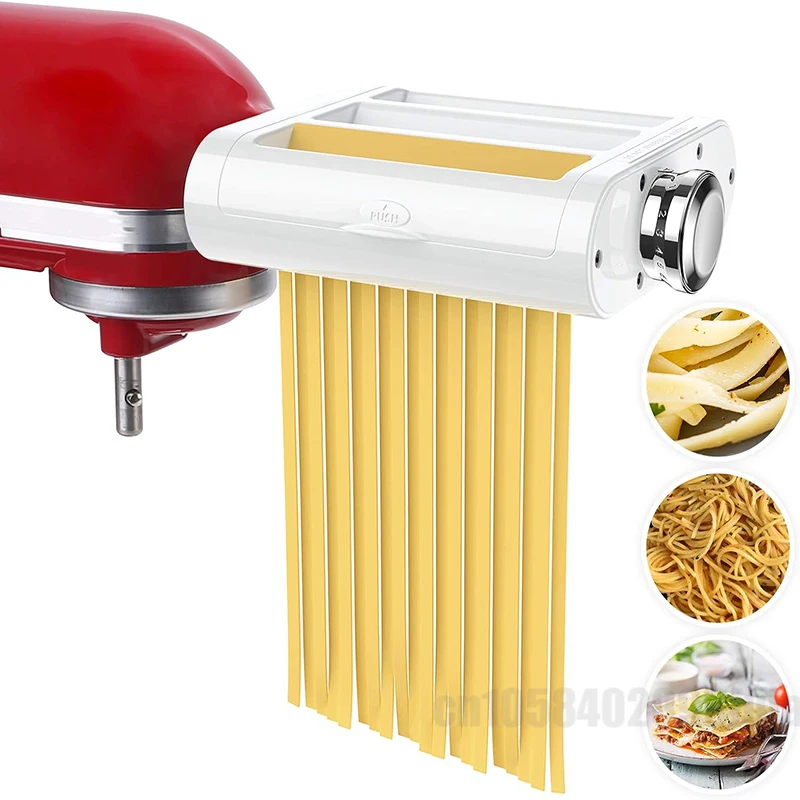 For KitchenAid 3 in 1 Spaghetti Fettuccine Healthy Homemade Pasty Noodle Maker Cutter Wide Dough Roller Attachment Pasta Maker