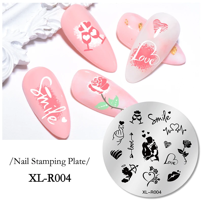 1PC circular Nail Stamping Plates Leaves Flower Geometric Stainless Steel Template Nail Art Image Texture DIY Plate Tool 4