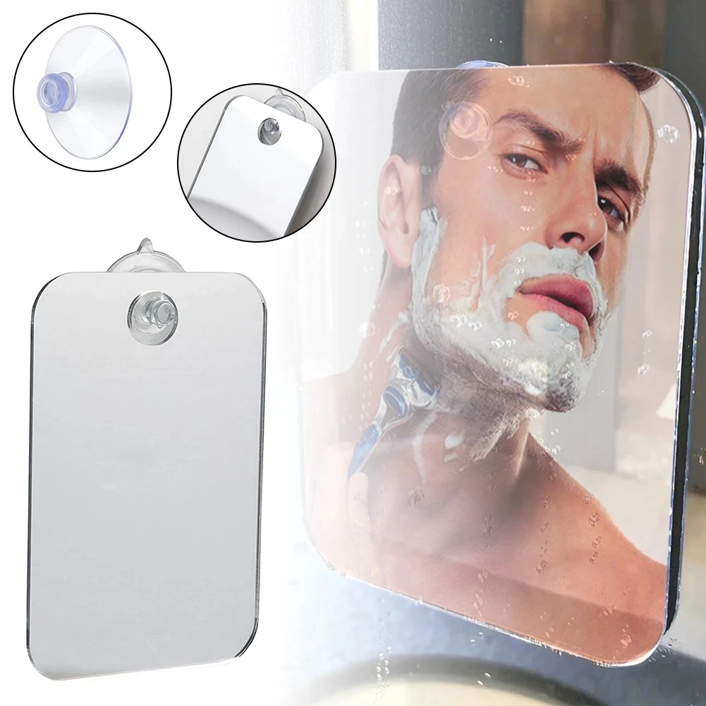 Bathroom Shave Fogless Mirror Travel Acrylic Makeup For Shower Anti-Fog Makeup Wall Hang Fog Free Makeup Mirror Accessories Set 2