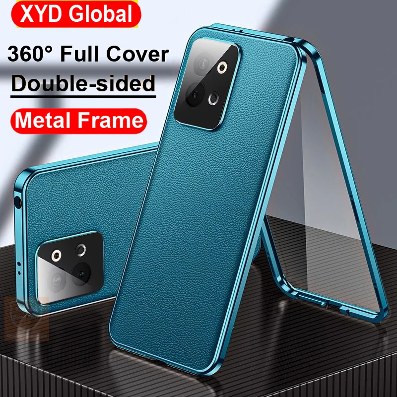 

Чехол с полным покрытием 360 градусов для Xiaomi Redmi Note 13 Pro + чехол с откидной крышкой из закаленного стекла для телефона Redmi Note13 Pro Plus чехол металлический бампер