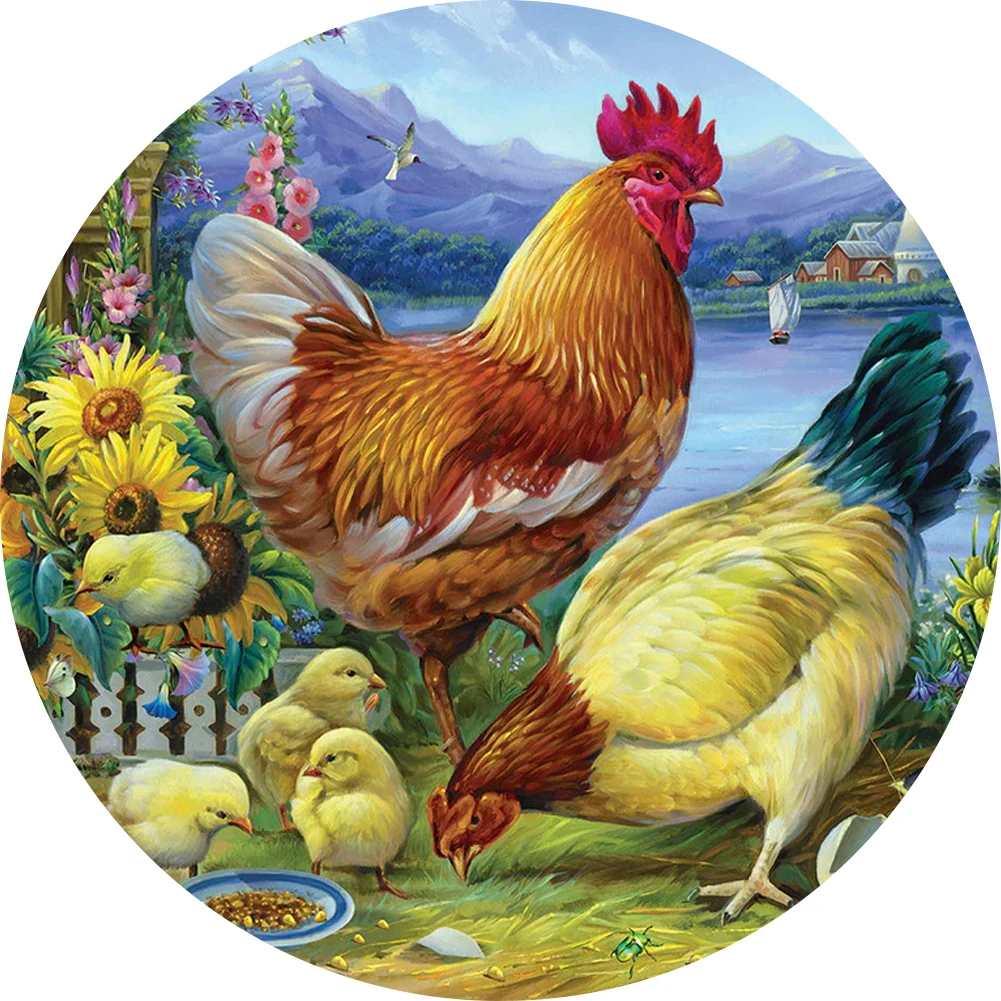 3D Puzzles Wooden Family Of Chickens Jigsaw Puzzle For Festiva Gifts Wood Puzzles Board Game Wood Animal Puzzle Toys For Kids 6