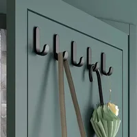 Multi-Purpose Wall Organizer Hook หลังประตูแขวนเสื้อผ้า Hook ห้องน้ํา Robe ผ้าเช็ดตัวผู้ถือแร็คฮาร์ดแวร์ห้องครัวชั้นวาง Hook 2