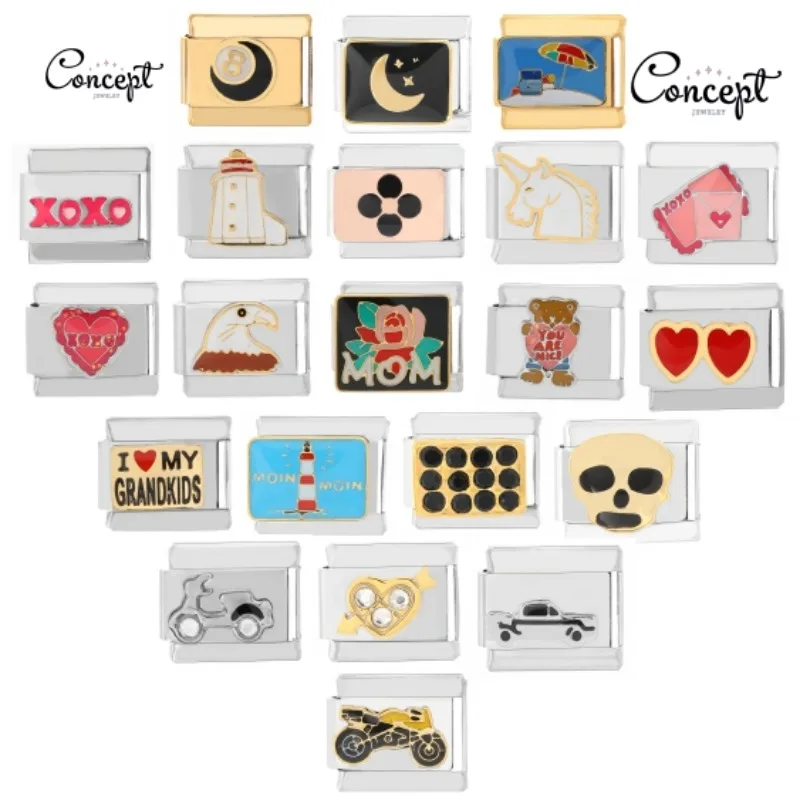 CONCEPT 2024 Fashion Gift for Mom Charm Italian Links Fit 9mm Bracelet Making Present for Mummy DIY Jewelry BT001-1