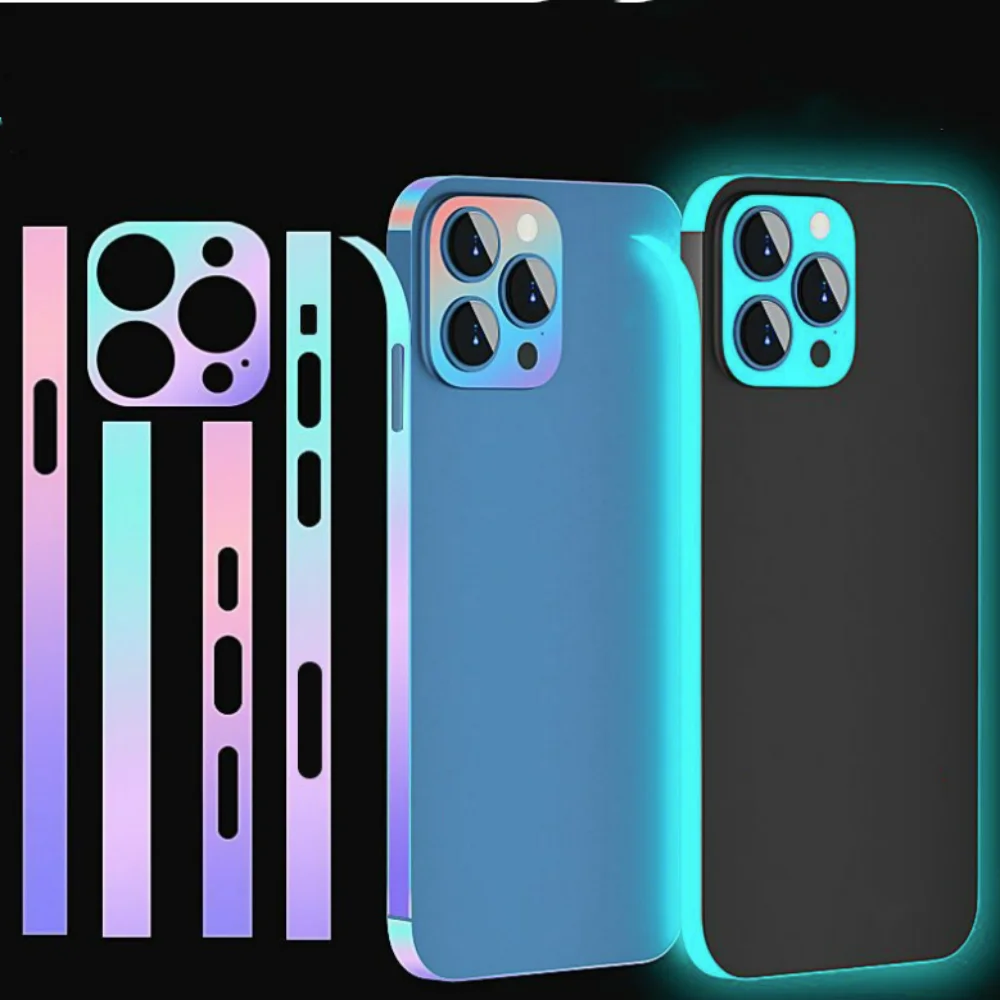 Gowqino A Set Dazzling Luminous Border Protective Soft Film For IPhone 12mini 13Pro 13mini 14 Pro max