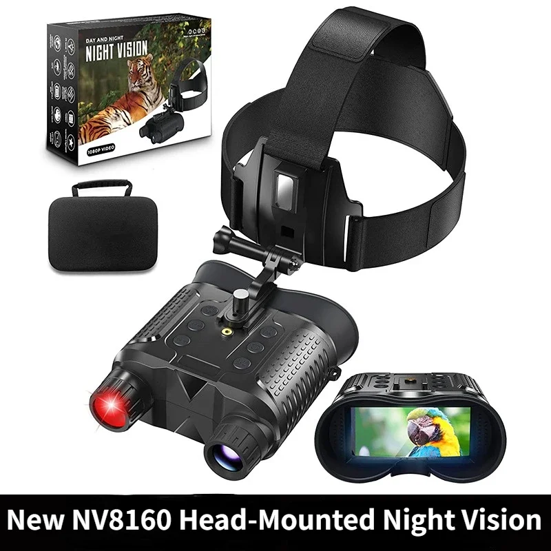 New  NV8160 Head-mounted Night Vision Device Tactical Helmet Binocular Digital HD Infrared 1080P Night Vision Device Telescope