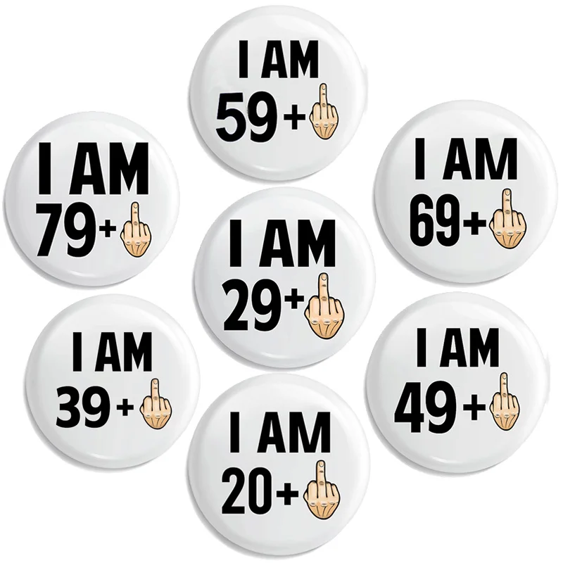 

21st 30th 40th 50th 60th 70th 80th Birthday Button Pin Badge Happy Birthday Party Decoration Photo props present Gift keepsake