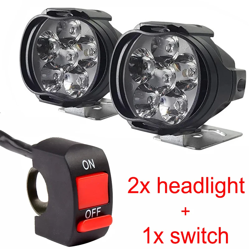 ตัวเลือกสินค้า ไฟหน้า LED สว่างสูง 2 ดวง สำหรับมอเตอร์ไซค์ 12V