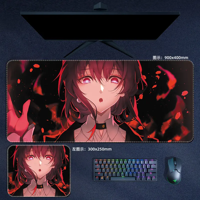Honkai Star Rail Mouse Pad Kafka Mar7th Seele Himeko Welt Mousepad Teclado de Computador Padding Anime Gaming Acessórios Desk Mat - Imagem 4