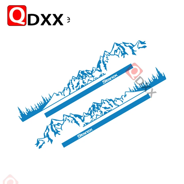 현대 그랜드 스타렉스 위성 캠퍼 밴용 고품질 비닐 마운틴 트리 장식 데칼