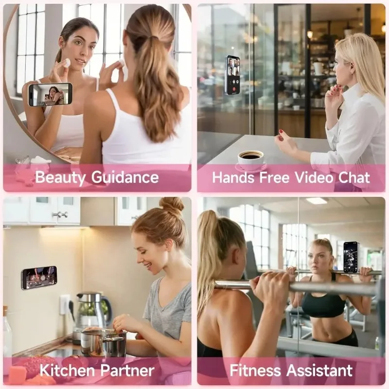 2-in-1 Suction Cup Phone Grip with 360° Rotating Stand - Food-Grade Silicone Anti-Slip Pad for Hands-Free Videos & Selfies