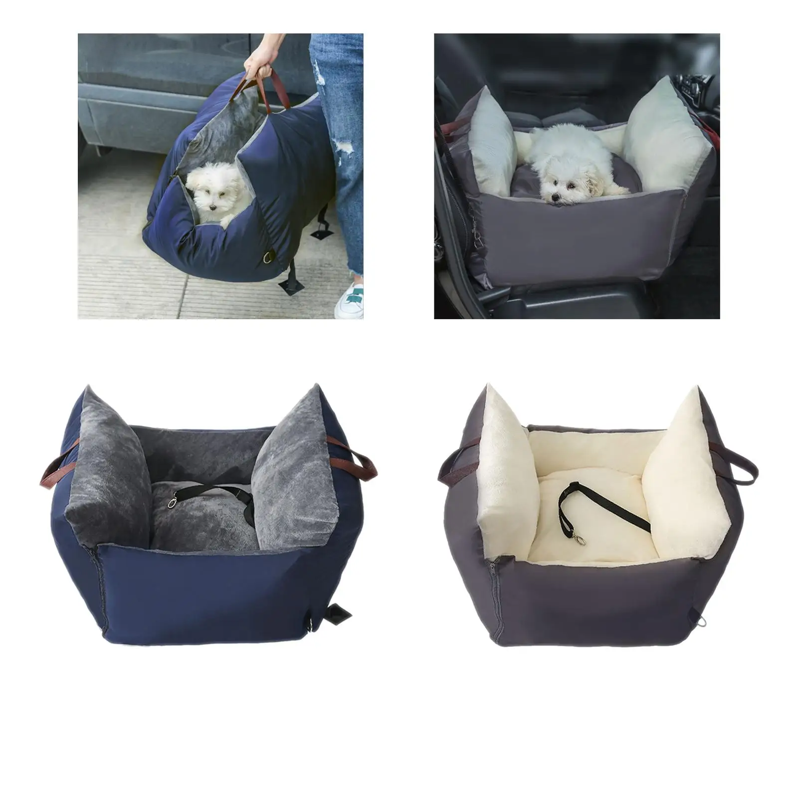 Lightweight Dog Cat Booster Car Seat Cage Bed Armrest Box Leash Small