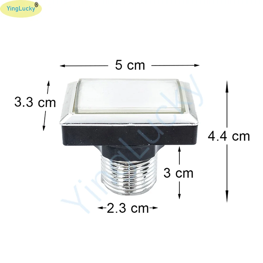 長方形のLEDボタン50x33mm,1ピース,マイクロスイッチ付き,12V,金メッキ,アーケードキャビネット用 - AliExpress