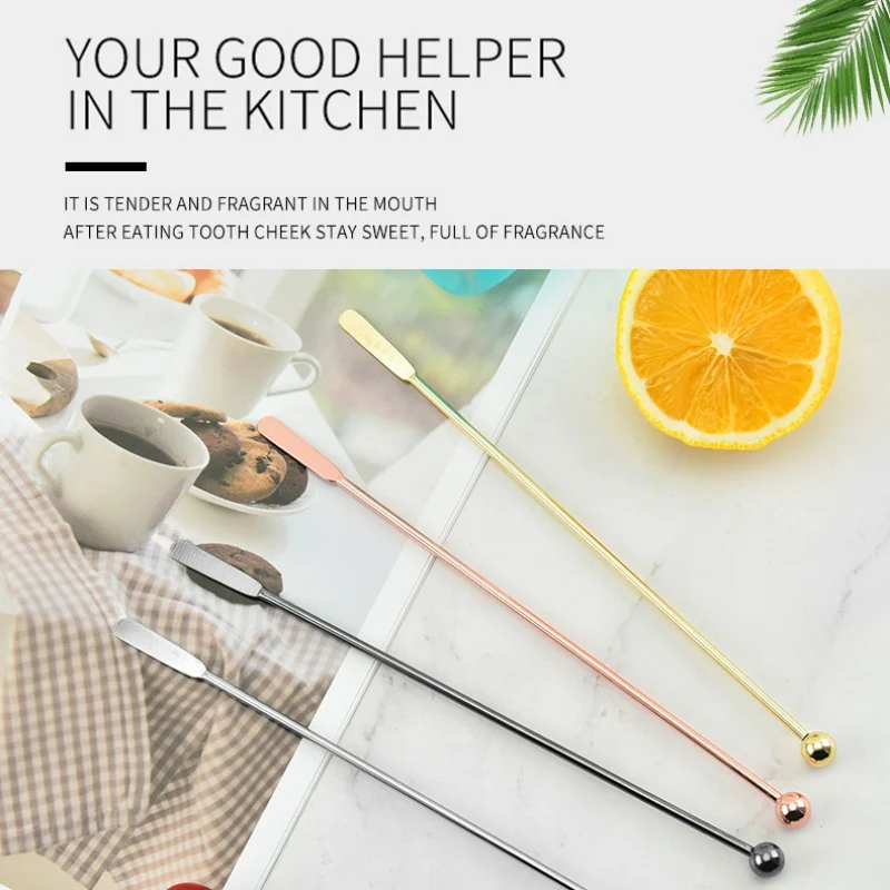 Description Picture 2 of item1Pcs 21cm Cocktail Stainless Steel Creative Mixing Sticks for Wedding Party Bar Cafe Swizzle Drill Glass Mixing Manual Rod