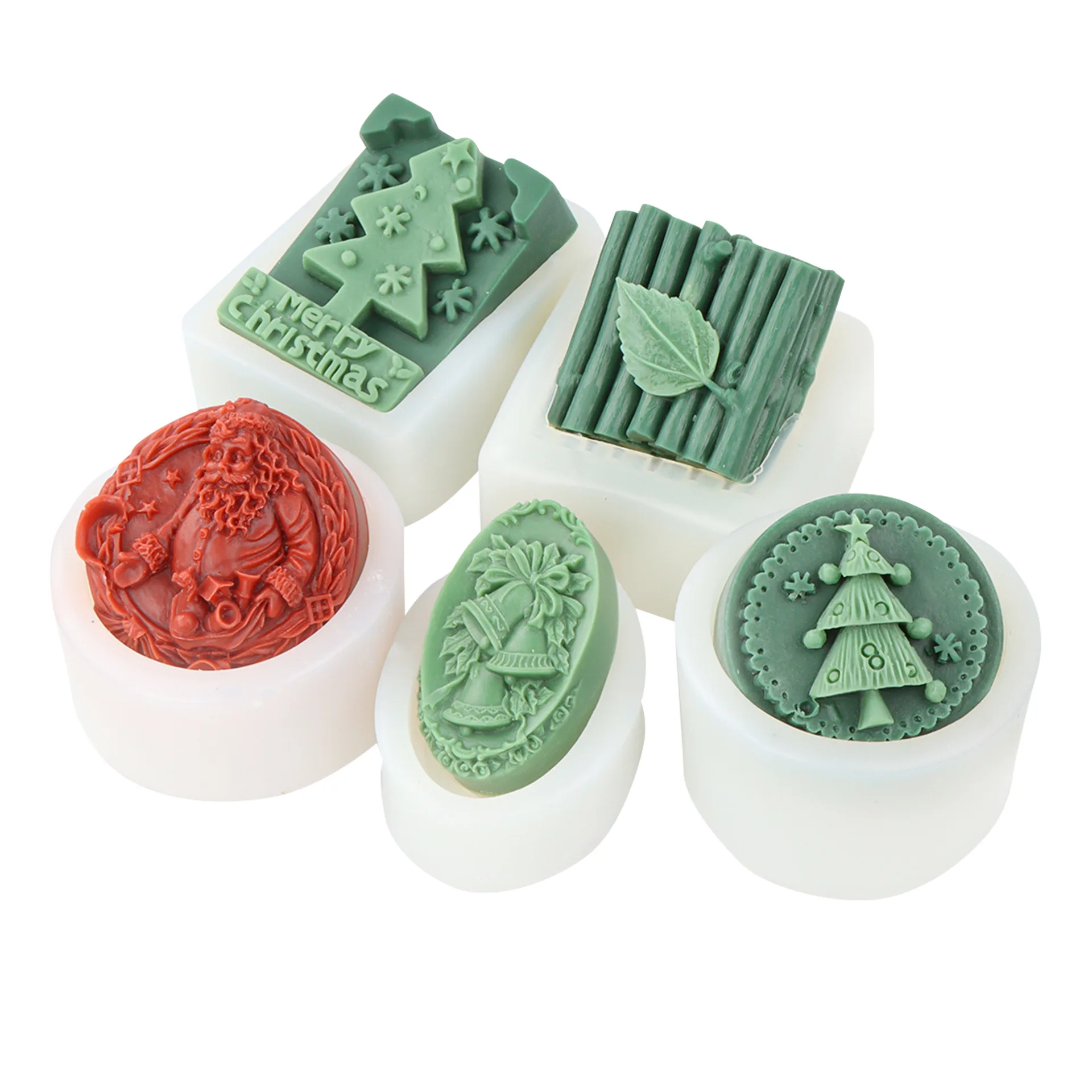 Santa Claus Elk Silicone Soap Mold DIY Christmas Tree Bell Soap Making Kits Handmade Cake Candle Mold Gifts Craft Home Decor images - 6
