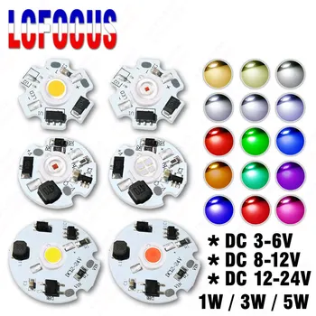 1W 3W 5W 드라이버없는 LED COB 칩 흰색 빨간색 파란색 녹색 노란색 보라색 전체 스펙트럼 3-6V 8-12V 12-24V 1 3 5W 램프 구슬 광원 다이오드