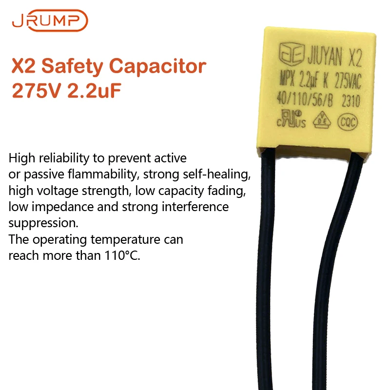 2.2uF X2 안전 커패시터, 225/275/310V AC, 폴리프로필렌 필름, DC AC 펄스 회로용