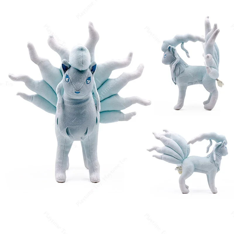 태양 달 9 꼬리 여우 봉제 장난감, 포켓몬 알로란 Vulpix Ninetales 부드러운 인형 장난감, 인형 선물, 25cm