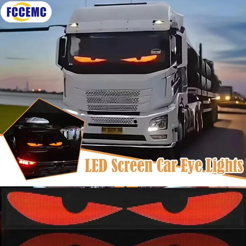 لوحة عرض LED مرنة بتصميم "عين الوحش" تعمل بالتحكم عن بعد، مزودة بمصفوفة بكسل قابلة للطي لدعم الكتابة الرقمية والرسوم التمريرية، مع...