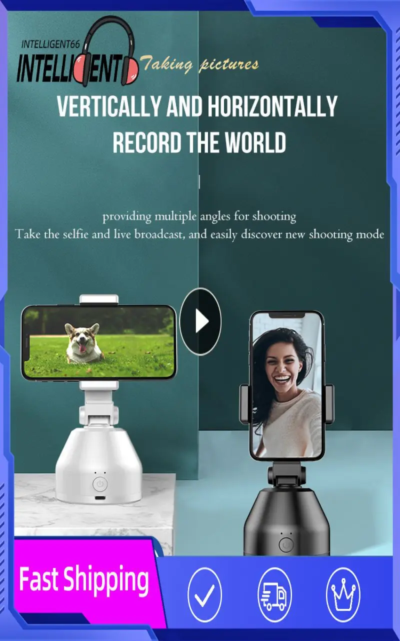 Rotazione Face Tracking Selfie Stick Treppiede All-In- Object Tracking Holder Fotocamera Gimbal Photo Vlog Live Video Record