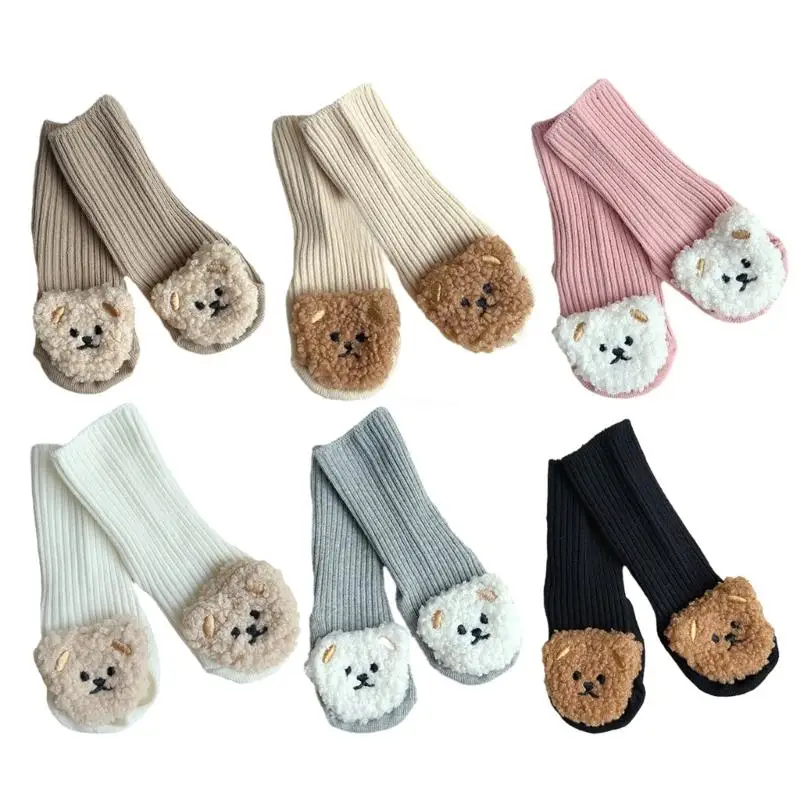 

Stylish Point Grip Socks Non Skid Socks Bear Pattern Newborn Socks for Infants