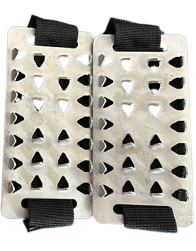 2pcs Adjustable Stainless Steel Snow Claw Ice Grippers with System - Heavy-Duty Winter Climbing, Walking, Driving Grips