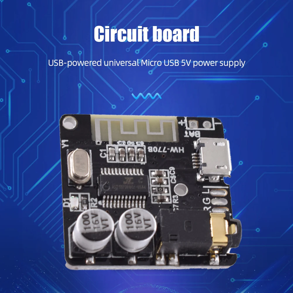 1-20pcs Audio Receiver Board Bluetooth 5.0 MP3 Lossless Decoder Board 3.7-5V AUX Type-C Wireless Stereo Music Module for DIY Kit