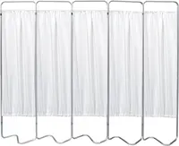 153055-10 Beamatic Privacy Screen with Vinyl Panels, White, 5 Section 1