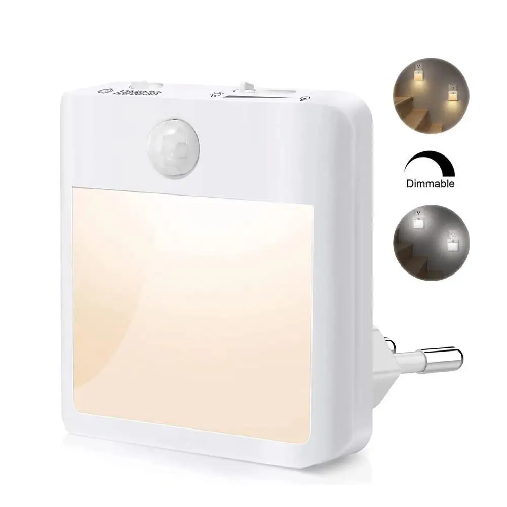Motion Sensor Led Night Light Eu Plug Dimmable Sleep Lights Body Induction Mini Lamp For Kid'sroom Stairs B1a1