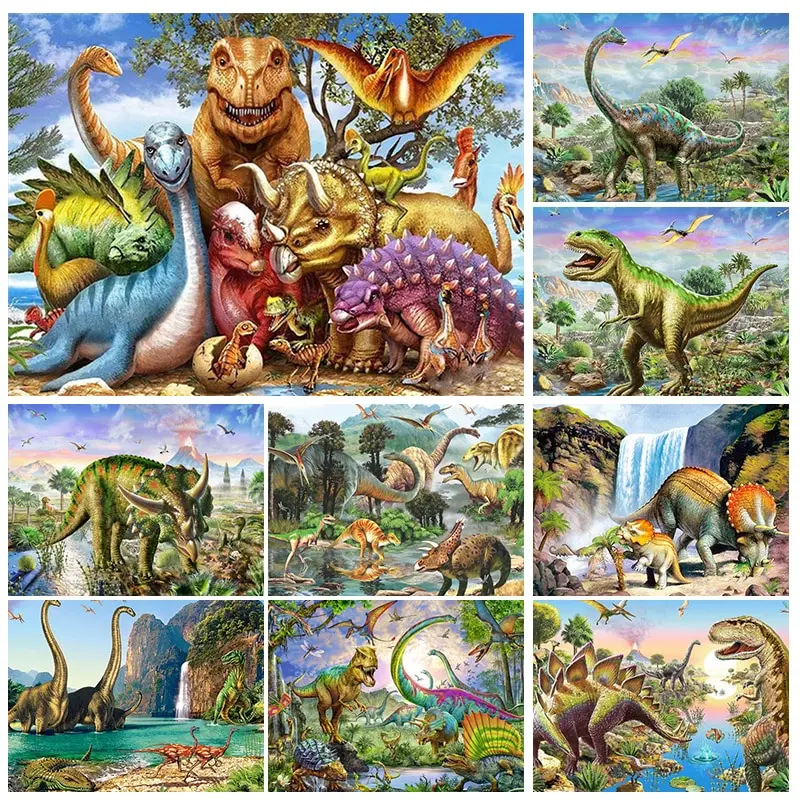 Animal Diy 5d Diamond Painting Full Drill Dinosaur Diamond Mosaic Hand  Embroidery Home Decor Gifts