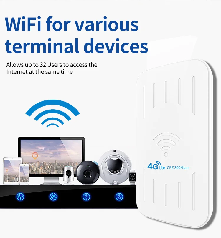 Poe Impermeável ao ar Livre 4g Lte Router Roteador sem Fio Cpe Wifi Adaptador 24v para Câmera ip Alta 300mbps - Imagem 4