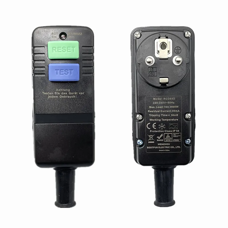 Plugue Portátil de Proteção contra Fugas Prcd Plug For Electric Water Heater Swimming Pump Safety Protection 16a250v Germany Korea
