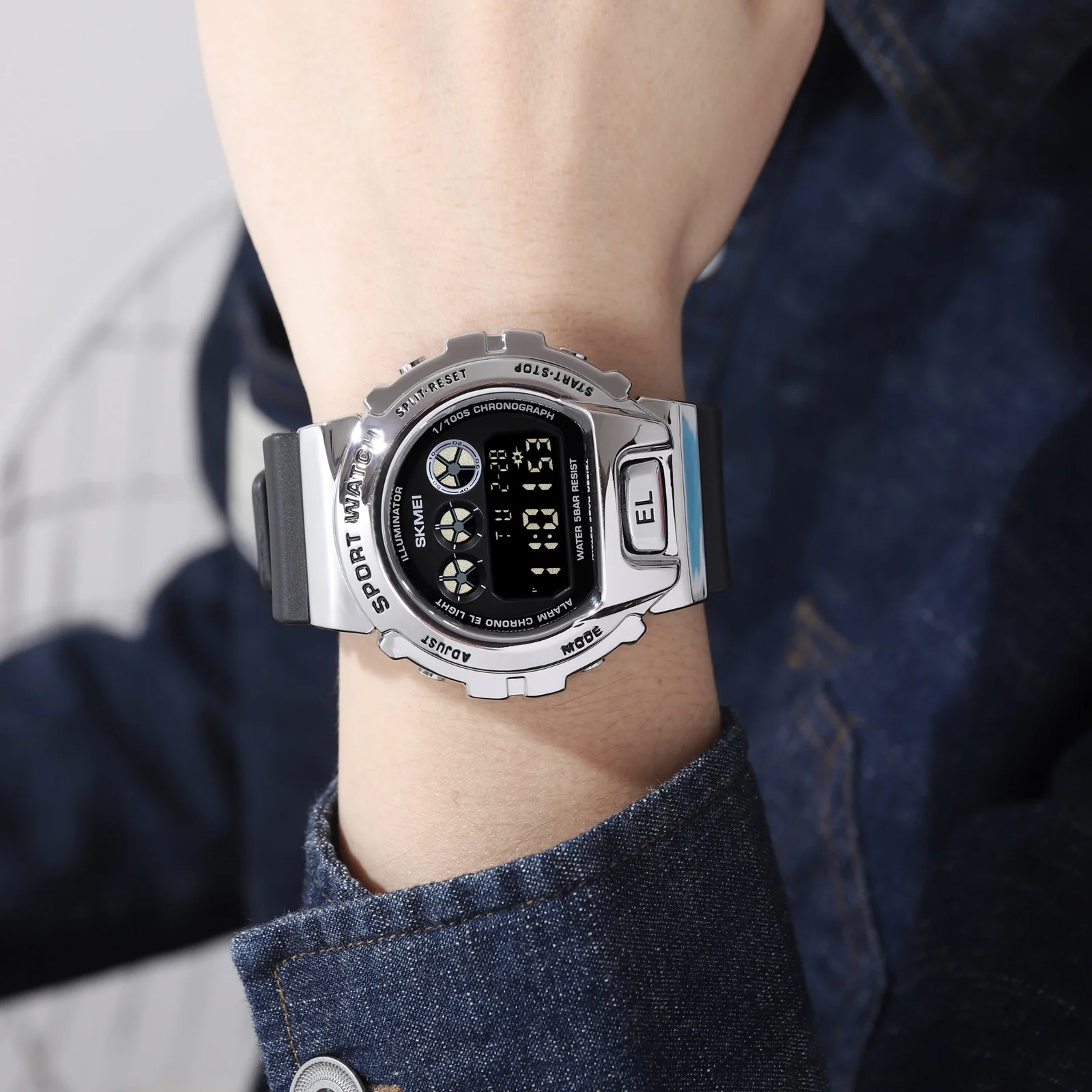 Multifunctional Digital Men's Watch Luminous Auto Date Week Display Alarm Military Wristwatch Led Dial Pu Strap Boy's Gift 2022