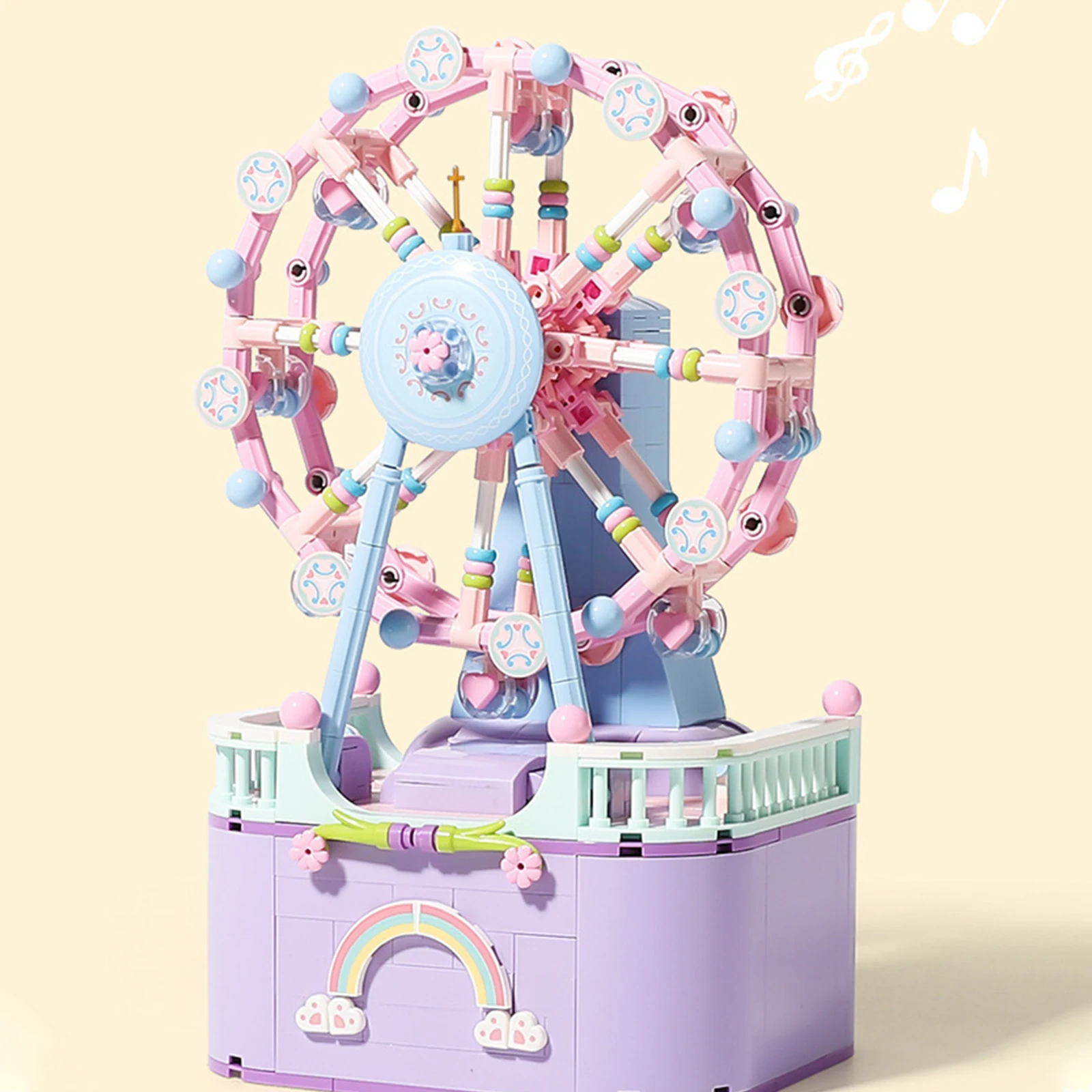 710 sztuk DIY diabelski młyn klocki montaż karuzela obrotowa pozytywka Mini klocki Model miasto prezent dla dzieci 3 710 sztuk DIY diabelski młyn klocki montaż karuzela obrotowa pozytywka Mini klocki Model miasto prezent dla dzieci - Image 3