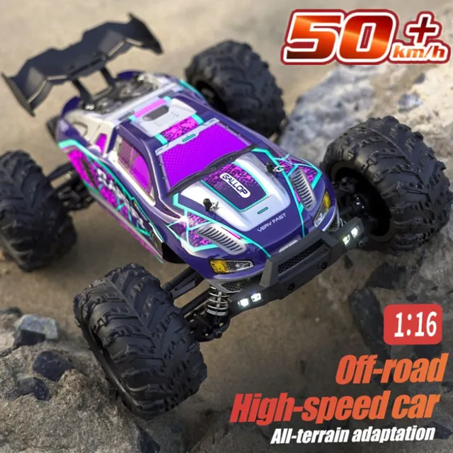 Rc Cars Off Road 4x4 with LED Headlight,1/16 Scale Rock Crawler 4WD 2.4G 50KM High Speed Drift Remote Control Monster Truck Toys 2
