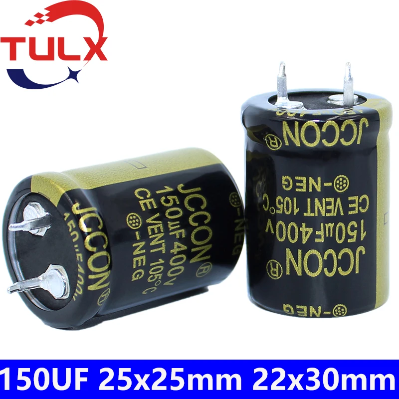 2Pcs 150UF Capacitor 150UF400V 22x30mm Inverter Capacity 400V150UF 25x25mm Electrolyte Capacitor 400V Oxygen Capacitor