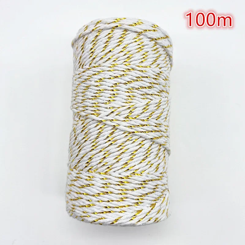 Double Colour Cotton Cord 10Yard 2mm Home Decoration Handmade Christmas Gift Wrapping Craft DIY Gift Wrapping cotton rope